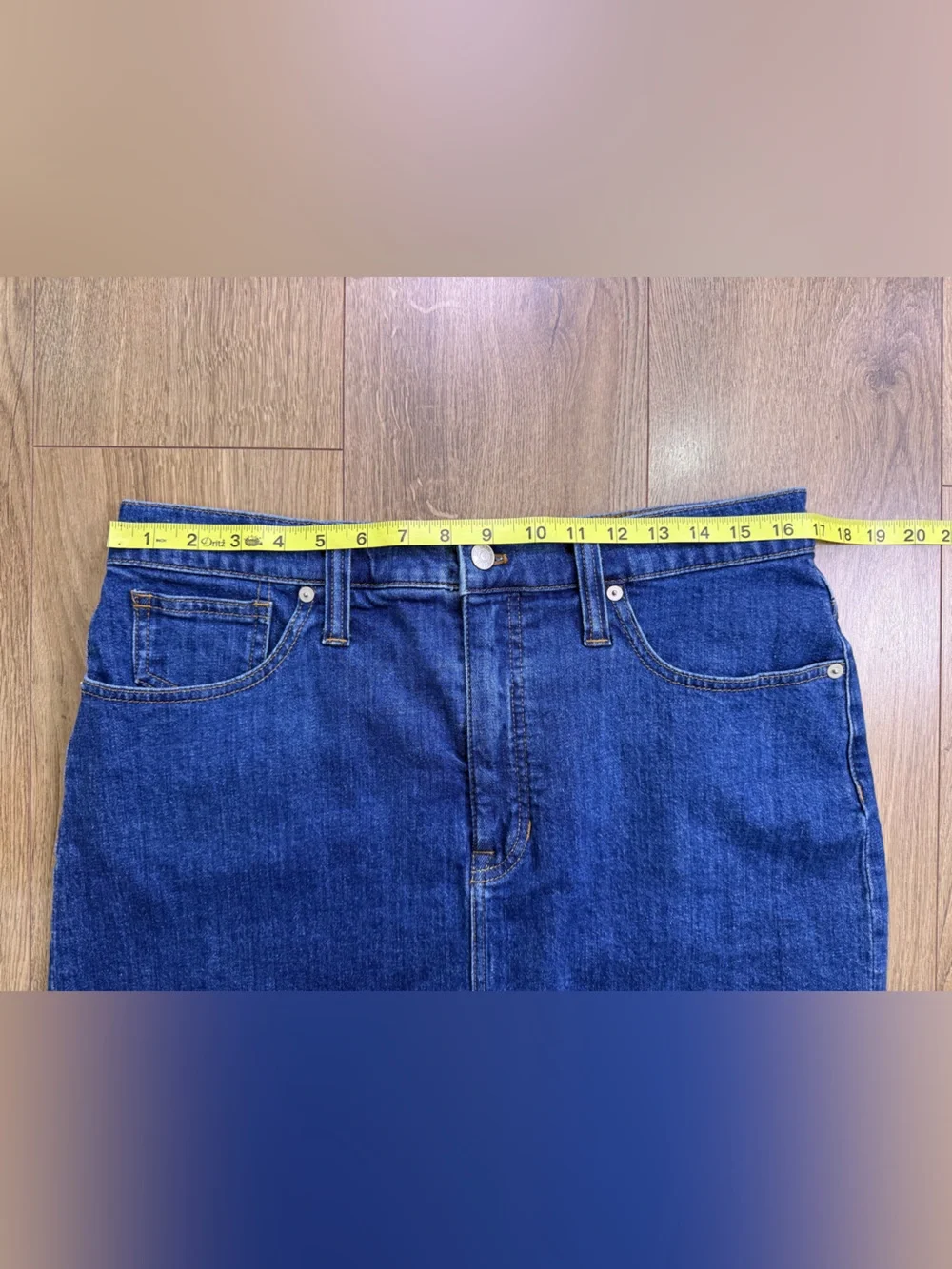 Madewell Stretch Denim Straight Mini Skirt: Step-Hem Edition Size 31